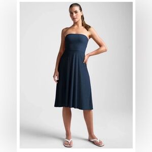 Beyond Yoga Featherweight Strapless Dress Nocturnal Navy Small Athletic Outdoors
